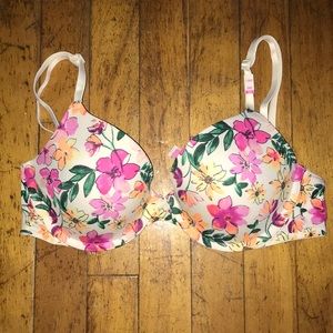 PINK floral tshirt bra